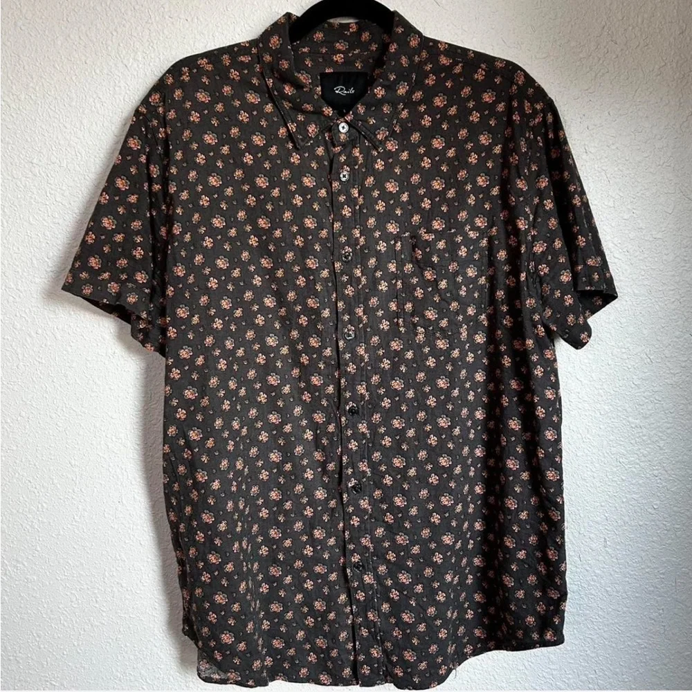 Rails Men’s Short Sleeve Button-Down Shirt in Poppy Print - Picture 2 of 5
